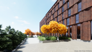 Rendering of new Globeville Apartments by John Ronan Architects